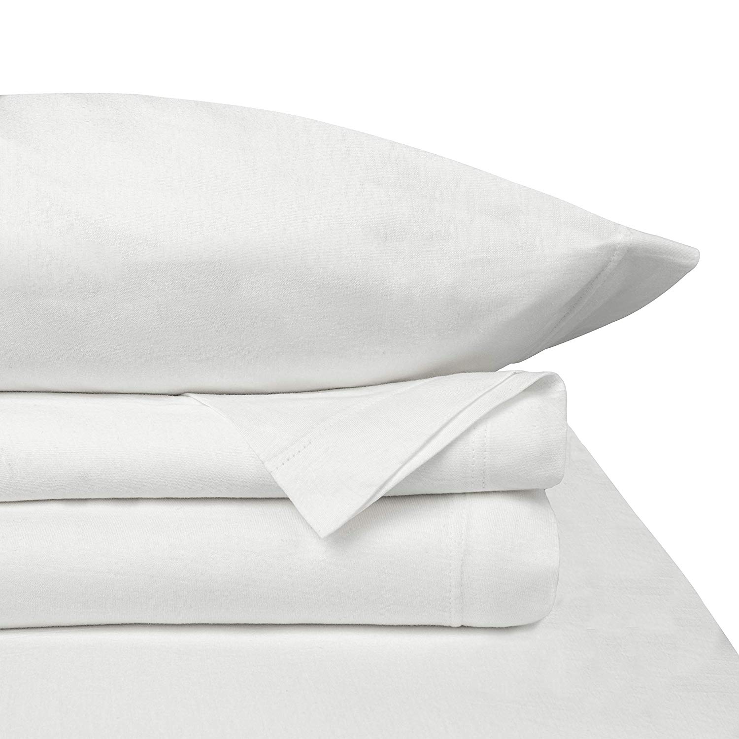Baltic Linen Jersey Cotton Sheet Set Full White 4Piece Set eBay