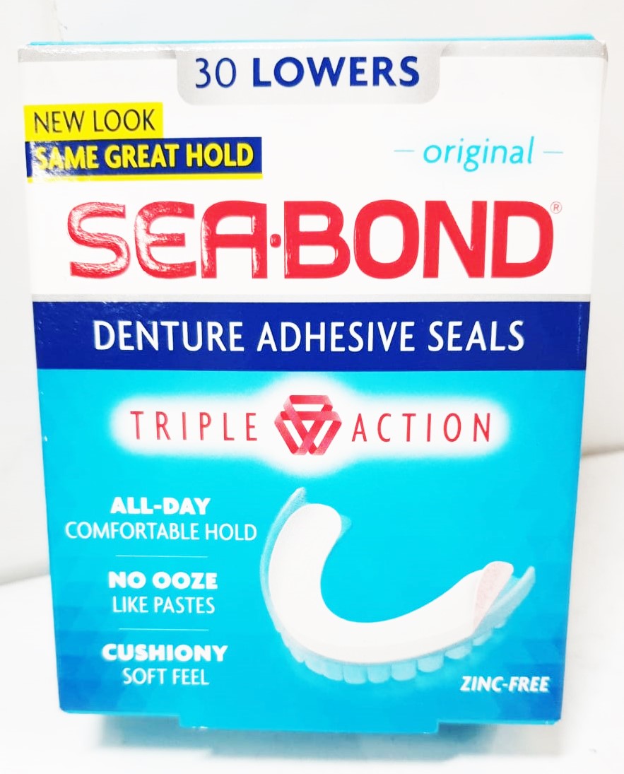 Sea-Bond Denture Adhesive, Fresh Mint Uppers, 30 Count for 