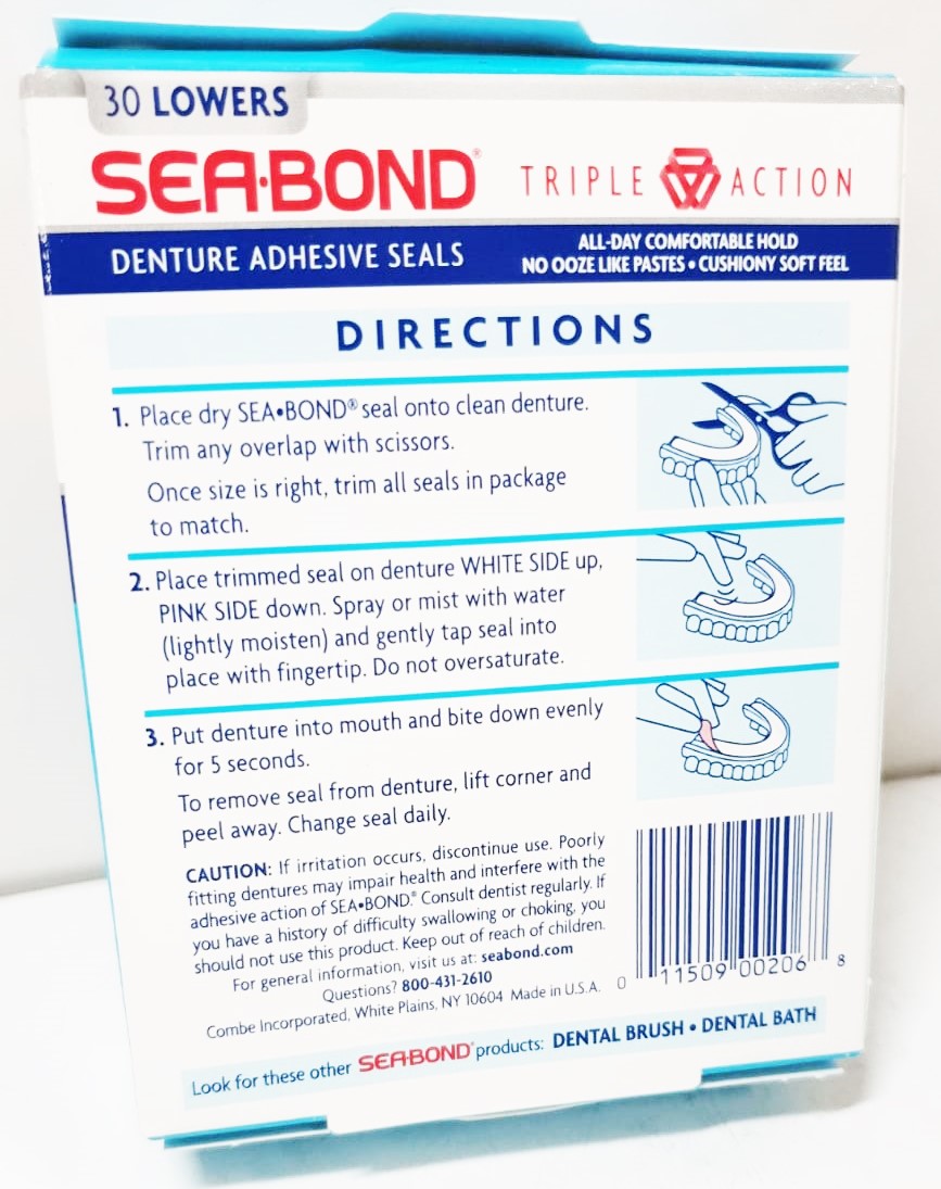 SeaBond Denture Adhesive Wafers Lowers Original, 30 Lowers eBay