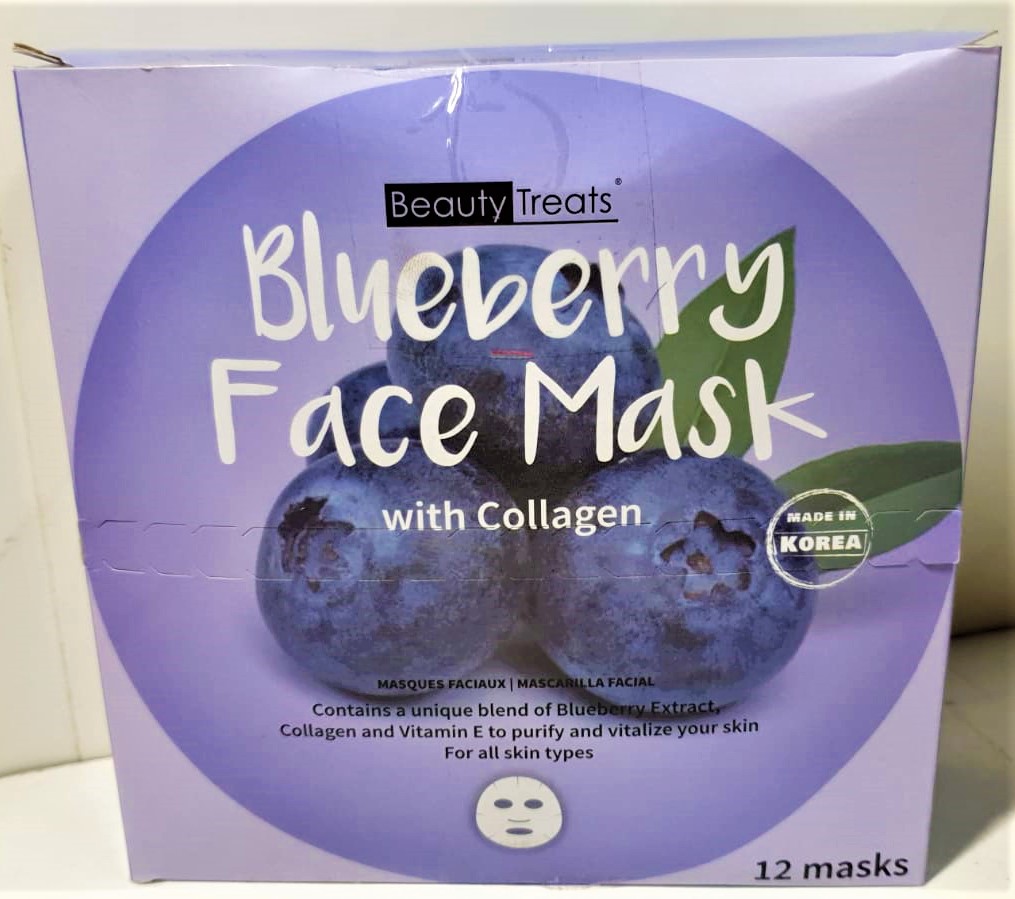 Beauty Treats Blueberry Face Mask with Collagen 12 MASKS (2.91 ea