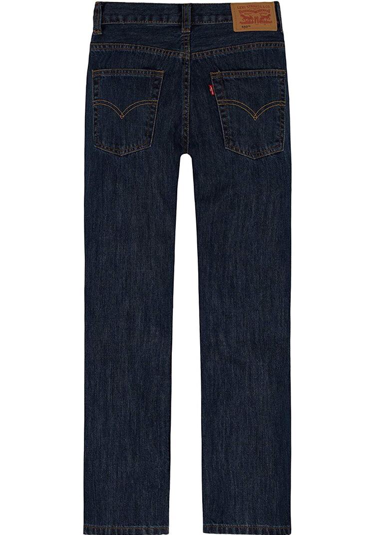 Levi's Boys' Big 550 Relaxed Fit Jeans, Dark Crosshatch, Size 8 Husky