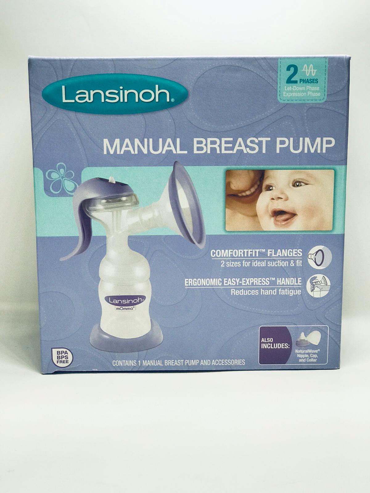 Lansinoh Manual Breast Pump with Adjustable 2 Phases Technology,Purple