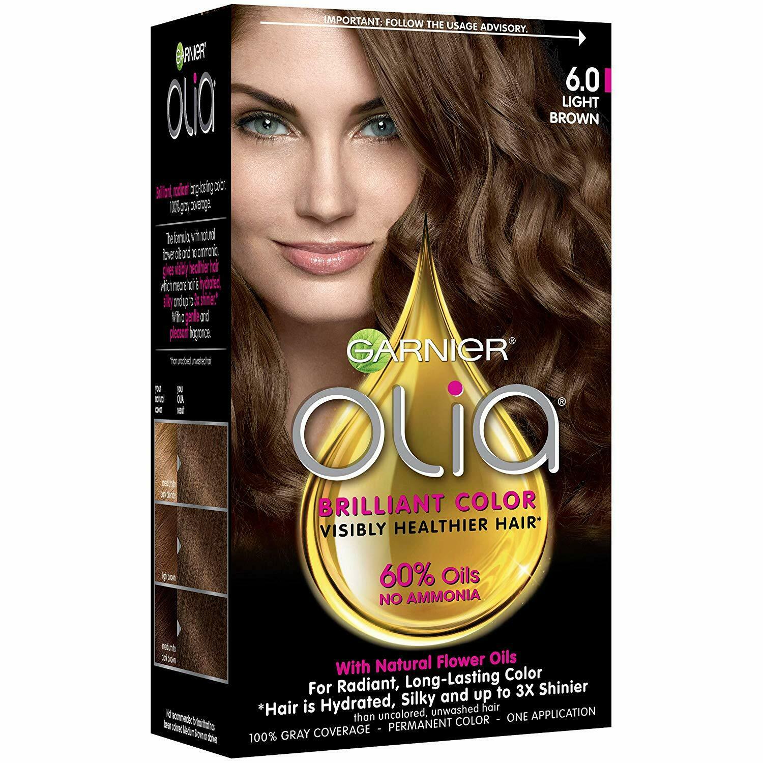 Garnier Olia Brilliant Color Permanent Hair Color 6.0 Light Brown