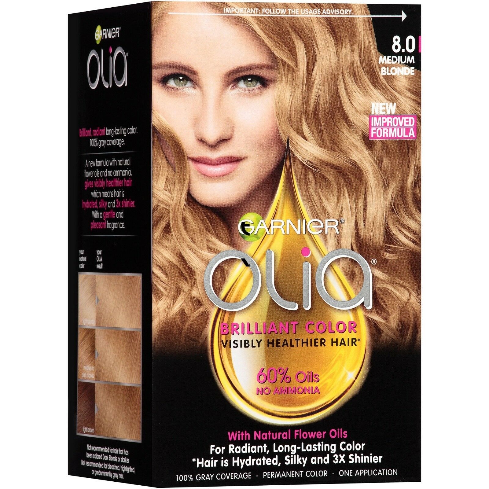 Garnier Olia Brilliant Color Permanent Hair Color 8.0 Medium Blonde | eBay