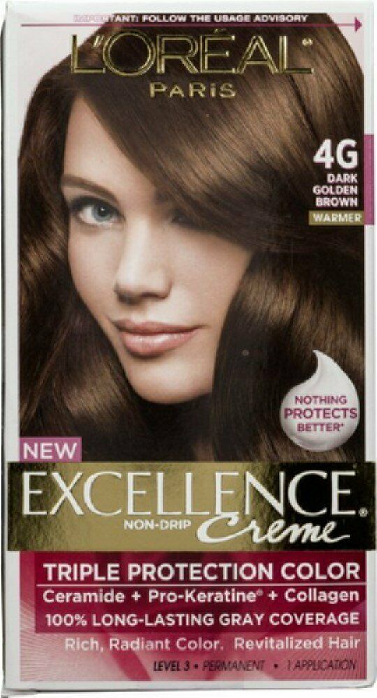 L'Oreal Paris Excellence Creme Triple Protection Color 4G Dark Golden ...