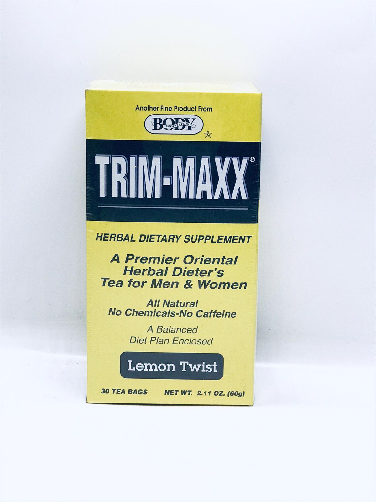 Bodybreakthrough TrimMaxx Herbal Dietary Supplement 30 Tea bags Lemon Twist 730908589825 eBay
