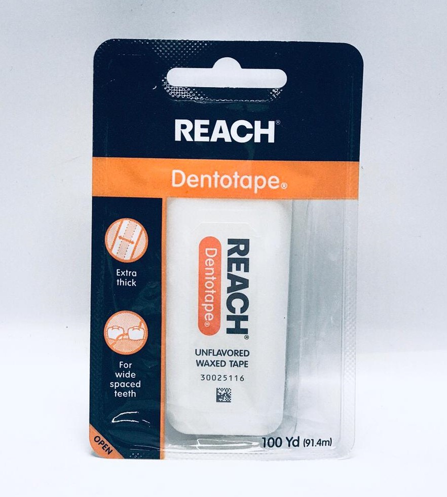 Reach Dentotape Waxed Dental Floss Unflavored, 100 Yards 381370092216