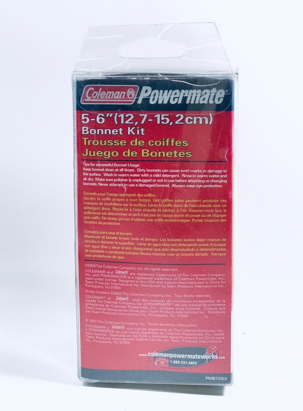 Coleman Powermate High Density Foam Bonnet 7-8" NEW $12.99