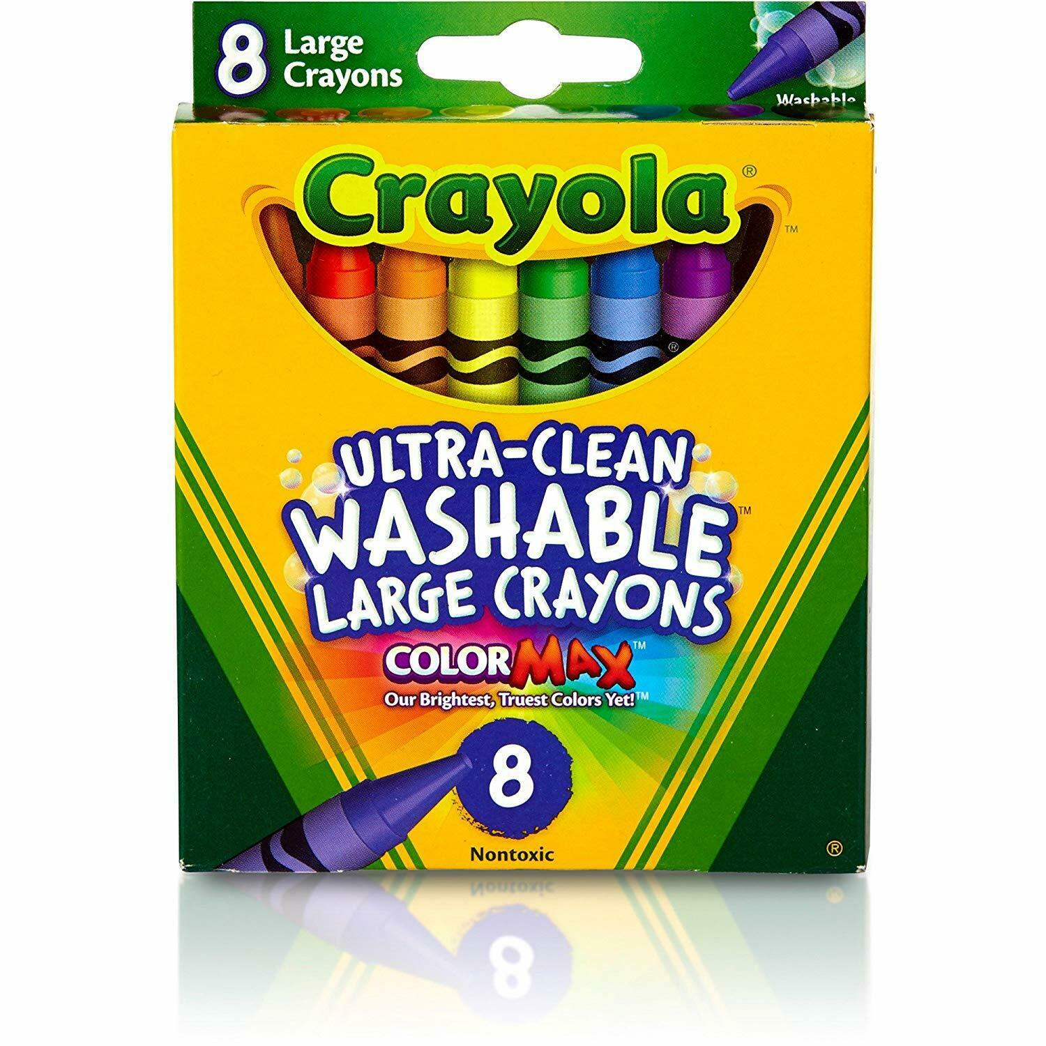 Crayola UltraClean Washable Large Crayons, 8 Count 71662032807 eBay