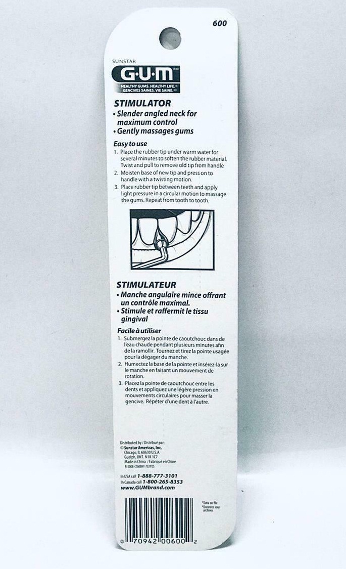 GUM Stimulator Permanent Handle With Rubber Tip eBay