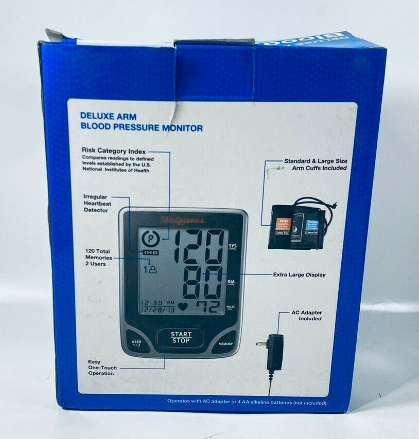 walgreens-arm-automatic-deluxe-10-features-blood-pressure-monitor-ebay