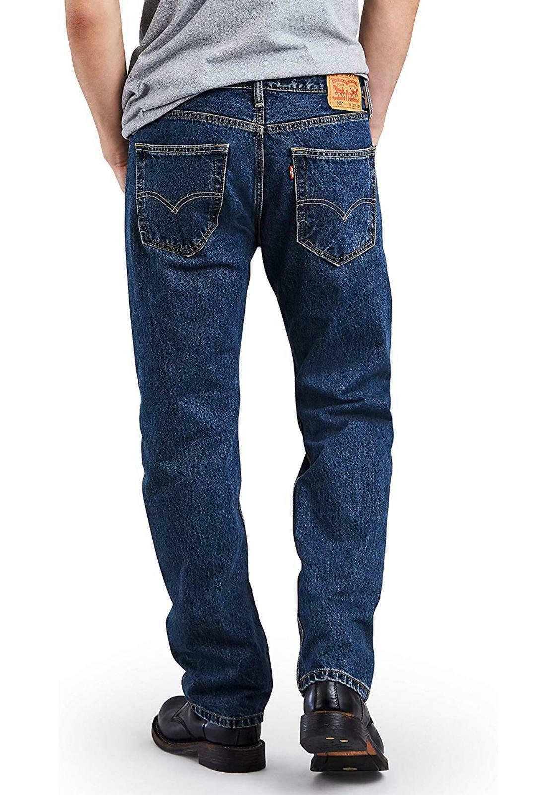 Levi's Boys' 505 Regular Fit Jeans, Dark Sky, Size 10 Husky ...
