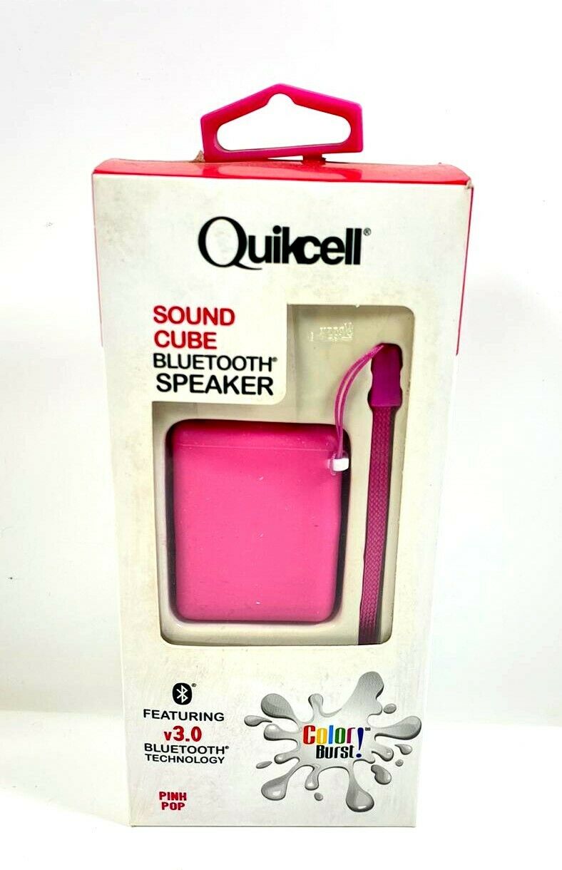 Quikcell Color Burst! Sound Cube v3.0 Bluetooth Speaker, Pink Pop